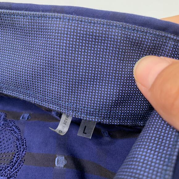 Bugatchi Shirt Men L Large Navy Black Shaped Fit Long Sleeve Button Up Flip Cuff - Picture 5 of 10